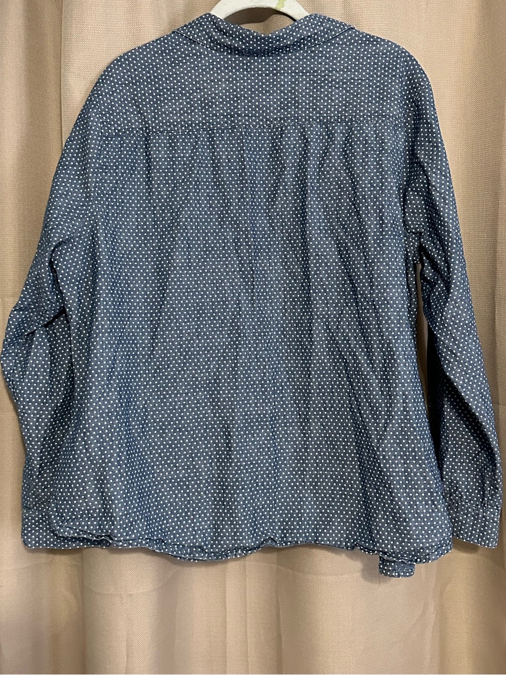 Printed chambray blue dot oversized shirt l - Picture 4 of 7